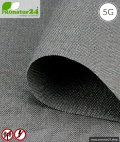 Referenzen unserer Kunden 10 Abschirmstoff STEEL GRAY für Vorhänge, Bettwaren und Decken. TÜV-SÜD qualitätsgeprüft. HF Abschirmung bis 41 dB, erdbar. Wirkungsvoll gegen 5G!