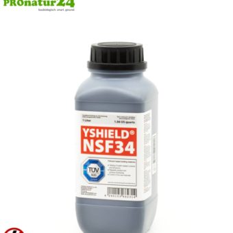 Abschirmfarbe NSF34 | 99,99 % Abschirmwirkung NF (Schirmdämpfung bis 80 dB) | Schutz vor niederfrequenten elektrischen Felder (Hausstrom) | TÜV SÜD zertifiziert | Erdung notwendig