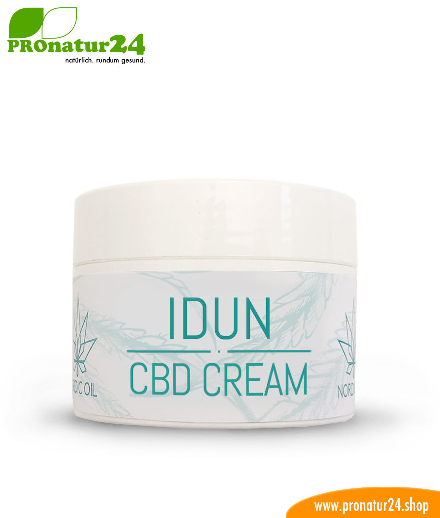 IDUN CBD Feuchtigkeitscreme. Hautcreme für eine optimale Hydratisierung mit der Kraft der Cannabis Pflanze. Ohne THC. Vegan.