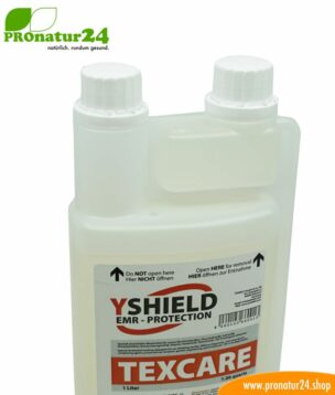 Texcare Waschmittel von YShield. Speziell entwickelt für Abschirmtextilien.