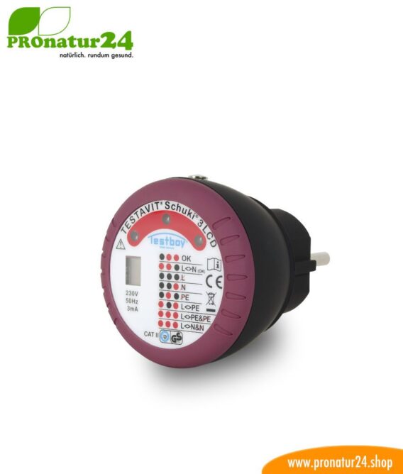 TESTAVIT SCHUKI 3 LCD Steckdosen Sockel Tester. Schneller Check der Erdung und Verdrahtung.