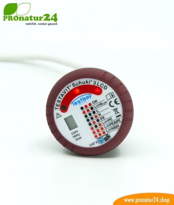 TESTAVIT SCHUKI 3 LCD Steckdosen Sockel Tester. Schneller Check der Erdung und Verdrahtung.