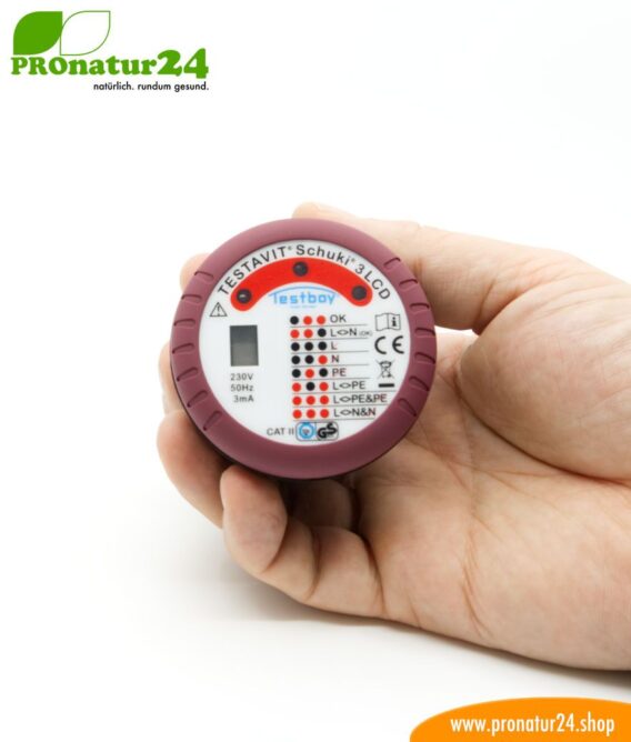 TESTAVIT SCHUKI 3 LCD Steckdosen Sockel Tester. Schneller Check der Erdung und Verdrahtung.