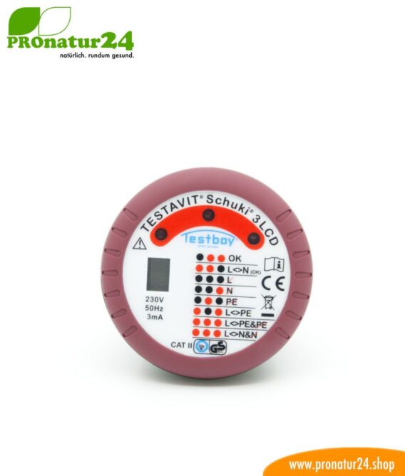 TESTAVIT SCHUKI 3 LCD Steckdosen Sockel Tester. Schneller Check der Erdung und Verdrahtung.