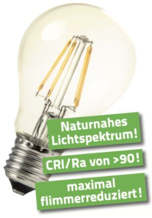 8,2 Watt LED Filament Pure-Z-Retro BIO LICHT | Hell wie 80 Watt, 970 Lumen | Warmweiß (2700 Kelvin) | CRI 94, flimmerfrei (< 1%), E27