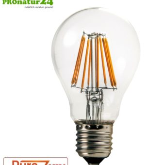 8,2 Watt LED Filament Pure-Z-Retro BIO LICHT | Hell wie 80 Watt, 970 Lumen | warmweiß (2700 Kelvin) | CRI 94, flimmerfrei (< 1%), E27