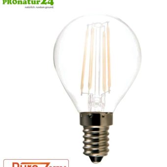 3 Watt LED Filament Pure-Z-Retro von Biolicht | Hell wie 30 Watt, 300 Lumen | warmweiß (2700 Kelvin) | CRI >90, flimmerfrei (< 1%), E14