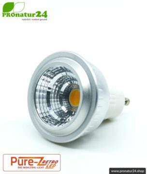 5 Watt LED Spot Leuchtmittel Pure-Z-Retro von Biolicht | Hell wie 40 Watt | 380 Lumen. Warmweiß (2700 K). GU10 Sockel.