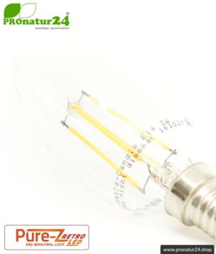 led lampe filament pure z retro e14 kerze 3watt filament pronatur24 884