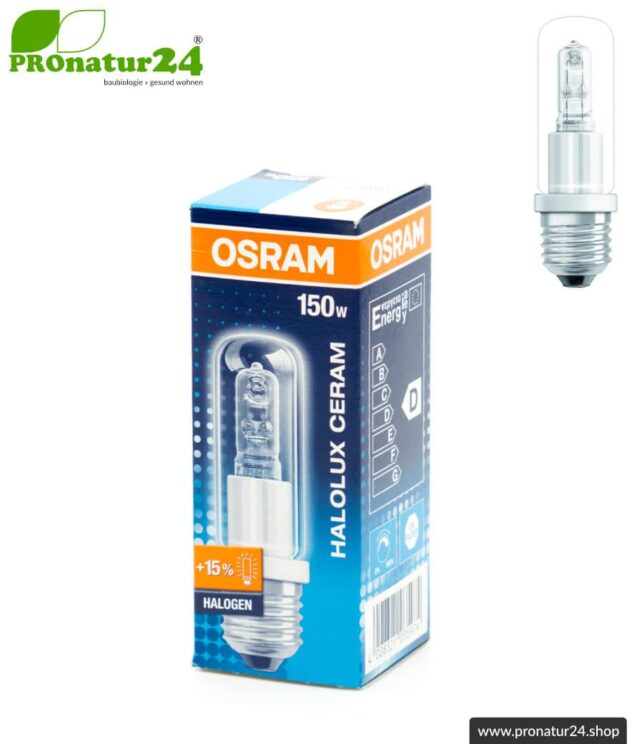 150 Watt Halogen Leuchtmittel HALOLUX CERAM® | Modell 64478 von OSRAM | 15 Prozent heller als eine 150 Watt Glühbirne | Warmweiss. E27.