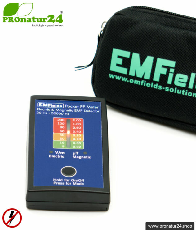 POCKET PF5 METER | Niederfrequenz Messgerät für Elektrosmog NF | Erkennung von elektrischen Wechselfeldern und magnetischen Feldern. 15-50.000 Hz. Potenialfreie Messung.