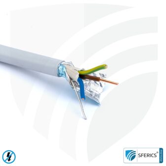(N)HXMH(St)-J 3x 2,5 mm² geschirmtes Verlegekabel | halogenfrei | weichmacherfrei | Elektrokabel zur Abschirmung elektrischer Wechselfelder NF | 41-4347