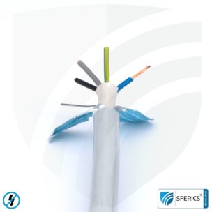 (N)HXMH(St)-J 5x 1,5 mm² geschirmtes Verlegekabel | halogenfrei | weichmacherfrei | Elektrokabel zur Abschirmung elektrischer Wechselfelder NF | 41-4325