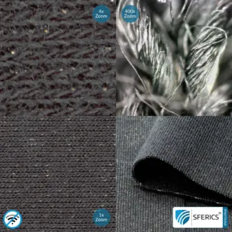 BLACK-JERSEY Abschirmstoff | ideal zur Herstellung von Bekleidung, Schlafhülle, usw. | HF Schirmdämpfung gegen Elektrosmog bis zu 40 dB | mobiler Schutz gegen Handystrahlung | 5G ready!
