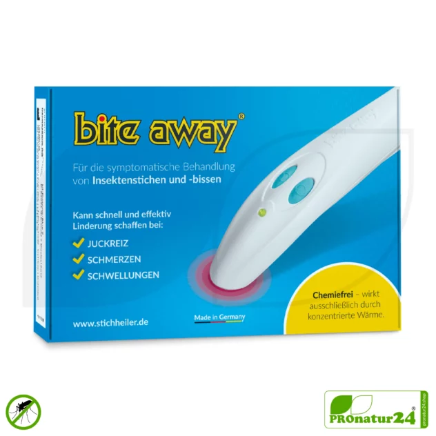 bite away® elektronischer Stichheiler | ORIGINAL Stichheiler gegen Juckreiz bei Insektenstichen | Elektro Hitzestift gegen Mückenstiche als Insektenstichheiler