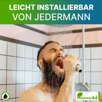 ecoturbino® Duschbrause DELUXE SET 10 Legio | ET10L Wasserspar Adapter + Brauseschlauch + DESIGN Duschkopf 12 ecoturbino® | Wasser sparen und Energie (Strom) sparen | bis zu 40% Kosten reduzieren beim Duschen