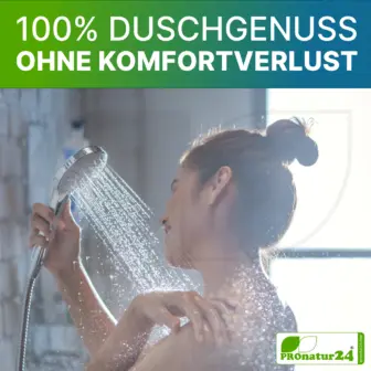 ecoturbino® Duschadapter | Wasser und Energie (Strom) sparen | bis zu 40% Kosten reduzieren beim Duschen + Duschkopf entleeren
