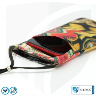 Handytasche eWall | Handyhülle Design farbenpracht | Anti Elektrosmog inkl. 5G | 3in1 Schutz inkl. RFID Datenschutz | iPhone, Android, Smartphone, usw.