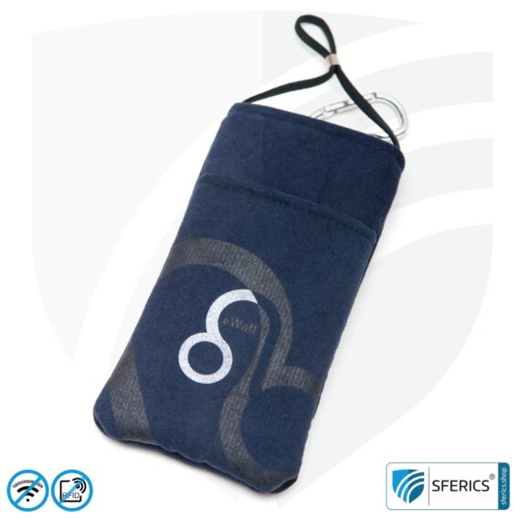Handyhülle eWall | Handytasche in dunkelblau | Anti Elektrosmog inkl. 5G | 3in1 Schutz inkl. RFID Datenschutz | iPhone, Android, Smartphone, usw.