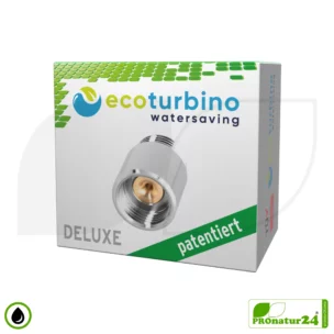 ecoturbino® DELUXE ET10L Wasserspar Dusche Adapter | Wasser sparen und Energie (Strom) sparen | bis zu 40% Kosten reduzieren beim Duschen + Duschkopf entleeren