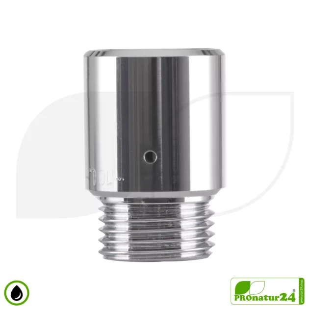 ecoturbino® ET10L Wasserspar Duschadapter DELUXE | Wasser sparen und Energie (Strom) sparen | bis zu 40% Kosten reduzieren beim Duschen + Duschkopf entleeren | silber