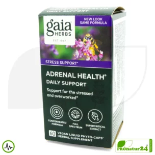 ADRENAL HEALTH von Gaia Herbs | Konzentration und Fokus im Alltag | Geeignet als Ergänzung bei intensivem Training + Höhentraining | 60 Kapseln