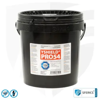 Abschirmfarbe PRO54 | HF Schirmdämpfung gegen Elektrosmog bis zu 93 dB bei 40 GHz | Kein Graphit-Effekt = färbt nicht ab | Technisch unsere belastbarste Abschirmfarbe | TÜV SÜD zertifiziert | Effektiv bei 5G!