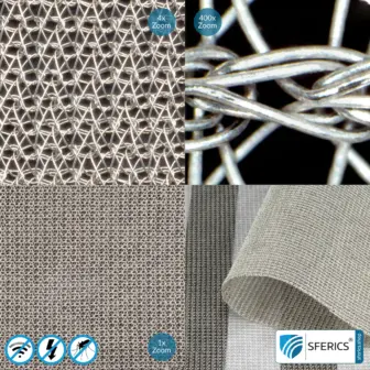 SILVER TULLE Abschirmstoff | ideal zur Herstellung von Baldachinen und Vorhängen | HF Schirmdämpfung gegen Elektrosmog bis zu 48 dB | Wirkungsvoll gegen 5G!