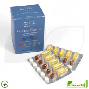 WHC QuattroCardio® (OMEGA-3 Fettsäuren, Vitamin D3, K2 und Q10 Ubichinol) | 90 Kapseln