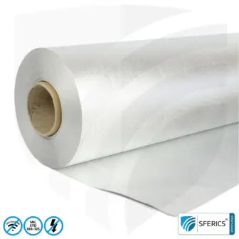 A300 HEMP Abschirmvlies | Abschirmung nach Militärstandard MIL-STD-188-125 | HF Schirmdämpfung bis 123 dB | hoch effektiv gegen Funkstahlung + elektromagnetische Impulse. 90 cm Breite.