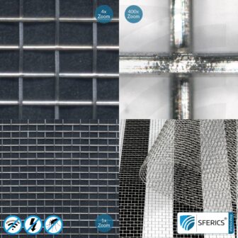 Abschirmendes Edelstahlgewebe V4A10 | HF Schirmdämpfung gegen Elektrosmog bis zu 40 dB | Zur Verlegung. 90 cm Breite.