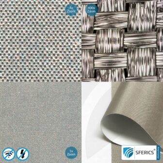 Abschirmgewebe HNS80, selbstklebend | HF Schirmdämpfung gegen Elektrosmog bis zu 75 dB | 90 cm Breite. Wirkungsvoll gegen 5G!