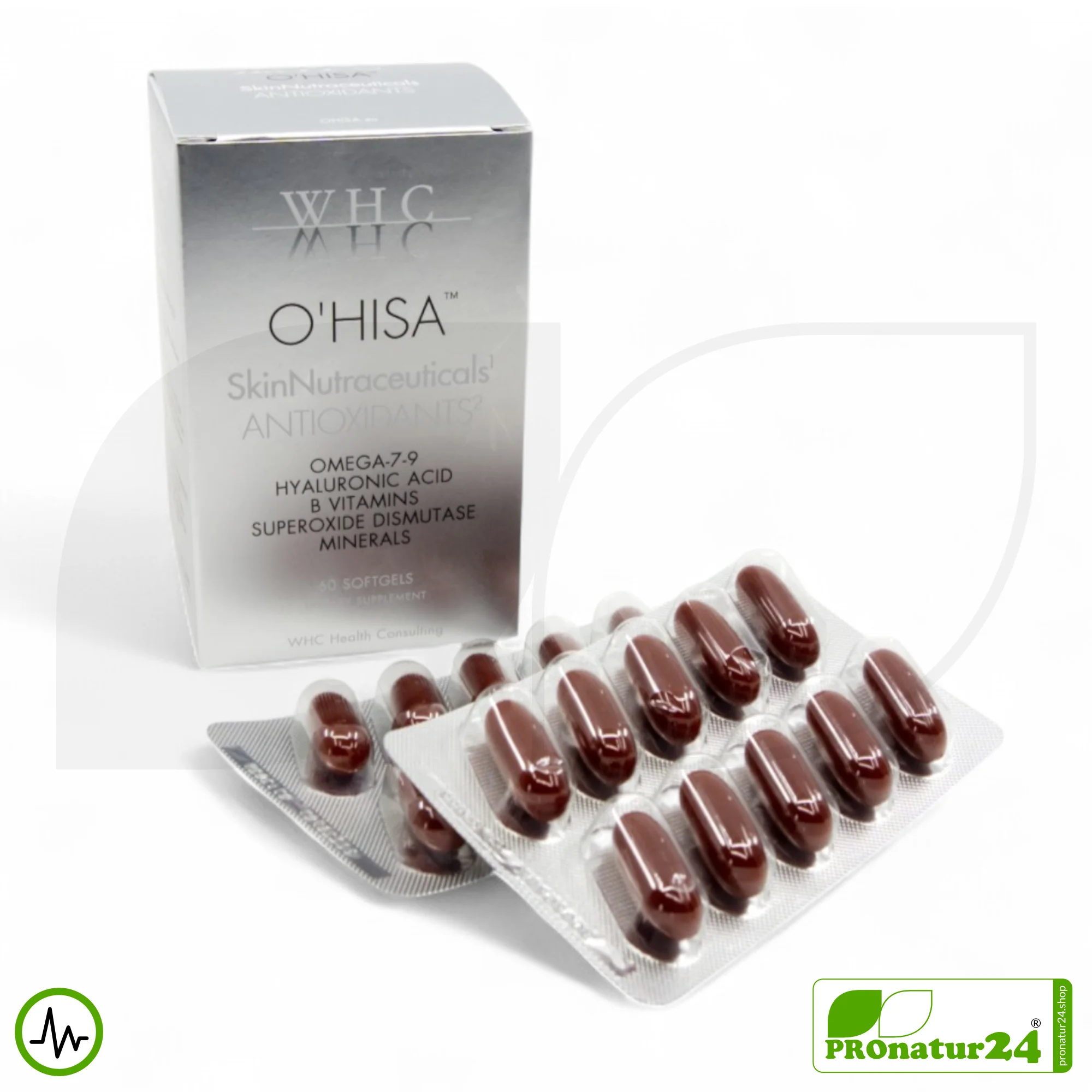 WHC O'HISA SkinNutraceuticals ANTIOXIDANTS | All-in-One Beauty Produkt mit Omega-7 und Omega-9 Fettsäuren, Vitaminen + Mineralien | 60 Softgelkapseln 10 WHC O'HISA SkinNutraceuticals ANTIOXIDANTS | All-in-One Beauty Produkt mit Omega-7 und Omega-9 Fettsäuren, Vitaminen + Mineralien | 60 Softgelkapseln
