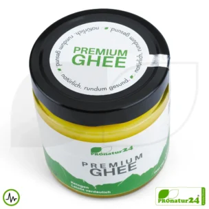 PREMIUM GHEE | Ayurvedisches Butterschmalz, zu 100% aus Heumilch (zertifizierte Weidehaltung AT) | von Hand abgefüllt im Glas | perfekt für Low Carb und Ketogene Ernährung