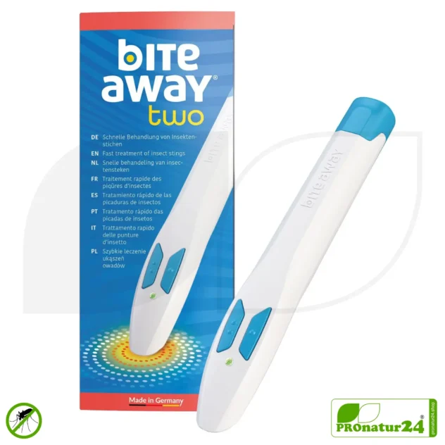 bite away® two | ORIGINAL elektronischer Stichheiler gegen Juckreiz bei Insektenstichen | chemiefrei | Elektro Hitzestift gegen Mückenstiche als Insektenstichheiler