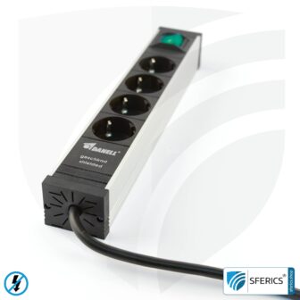 Steckdosenleiste 4-fach, geschirmt NF | mit Ein/Aus Schalter | Typ EF (Schuko)