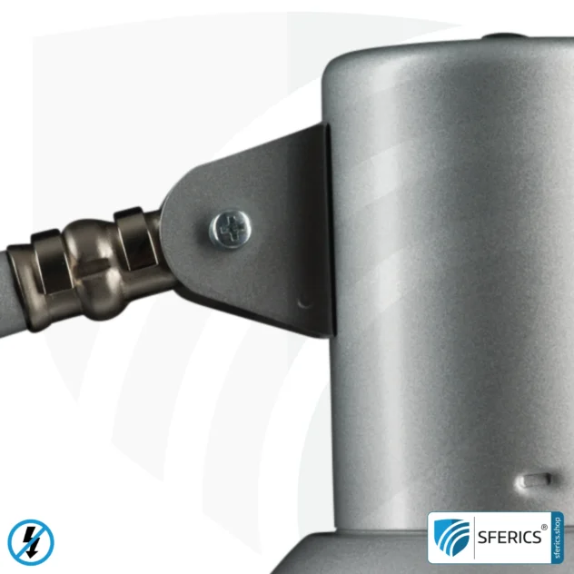 Geschirmte Lampe LONDON im Design SILBER | Schreibtischlampe für den hellen Arbeitplatz oder als geniale Werklampe | E27 Fassung