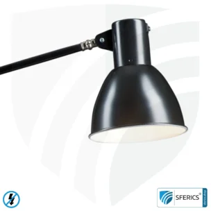 Geschirmte Lampe LONDON im Design SCHWARZ | Schreibtischlampe für den hellen Arbeitplatz oder als geniale Werklampe  | E27 Fassung