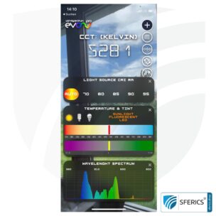 Lightspectrum Pro EVO für iPhone und iPad | Messung vom Lichtspektrum | Farbtemperatur (Kelvin) und Wellenlängen, CRI, Lux, u.v.m.