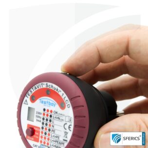 TESTAVIT SCHUKI 1 LCD | Steckdosen Sockel Tester mit FI Auslösung | Schneller Check der Erdung, Verdrahtung und FI Schutzschalter