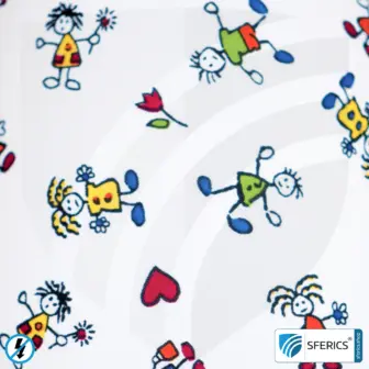 Geschirmte Tischlampe aus Buchenholz | Lampenschirm KINDER aus Baumwollgewebe | E27 Fassung