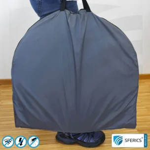 Abschirmzelt SAFECAVE Pop Up Wurfzelt | Anti Elektrosmog Vollschutz | Mobiler Strahlenschutz gegen WLAN, Handy, LTE, 5G, ... mit Wirkungsgrad bis zu 99,99 % (44 dB) | erdbar