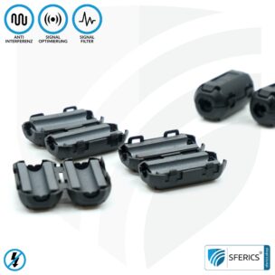 Ferritkern Filter gegen Elektrosmog im Headsetkabel | schwarz, klickbar, für 5 mm Kabel | GRATIS 1 Stück als Geschenk!