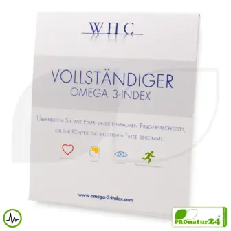 Vollständiger OMEGA 3-INDEX | WHC Testkit für eine Laboranalyse mit 26 Werten
